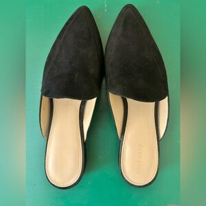 Cole Haan Piper mule black suede backless loafer flat, 9